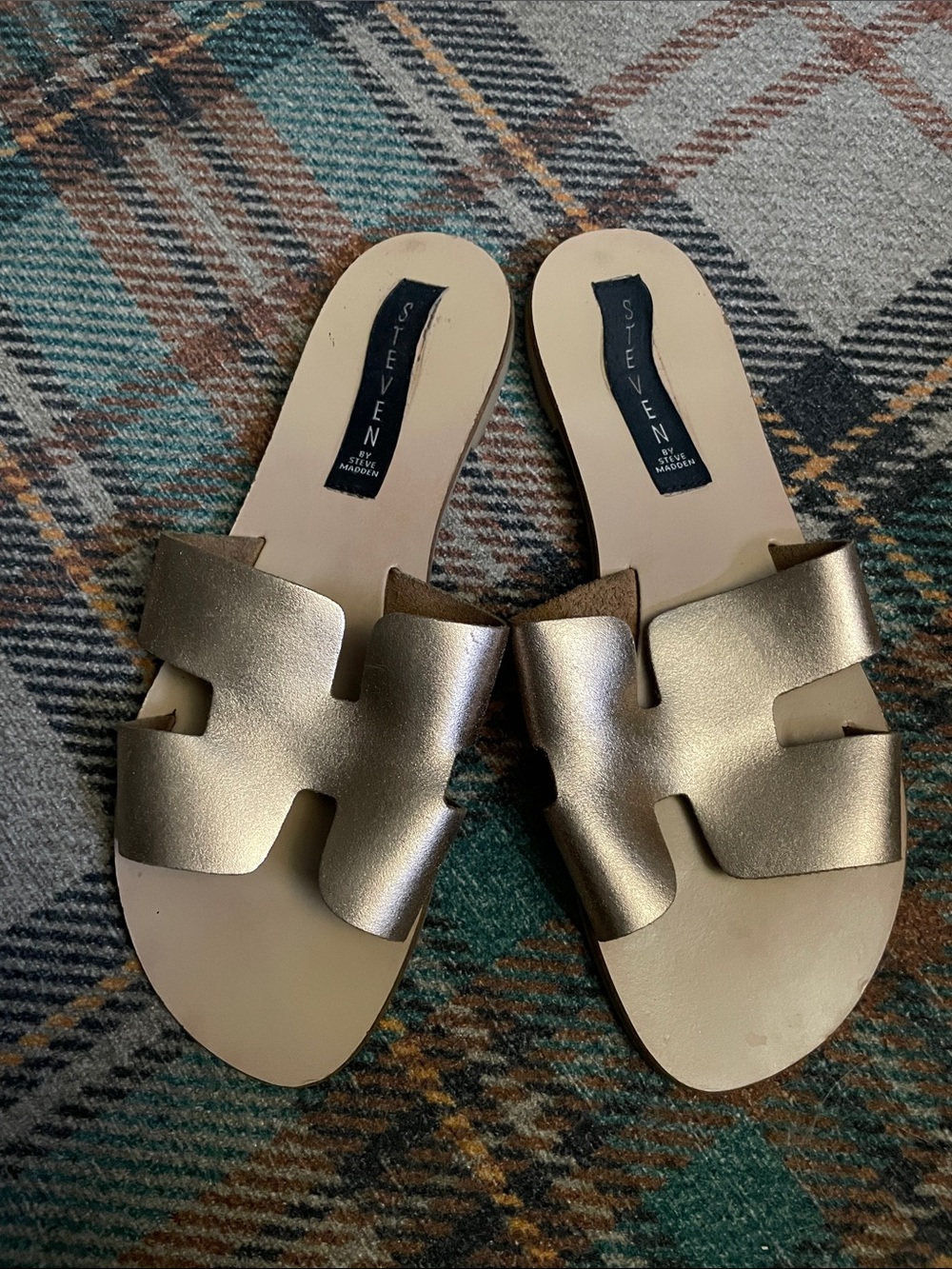 Steve Madden Metallic Gold Slide Sandals